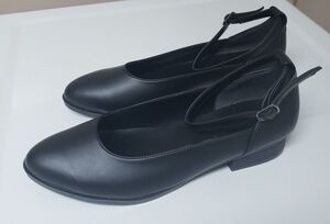 Women’s Mask Butik Handmade Genuine Black Leather Ankle Strap Shoes Size 38 NWOB